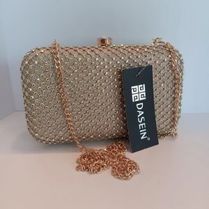 Dasein Women's Rhinestone Clutch Purse Sparkling Evening Bag with Crystal Clasp.